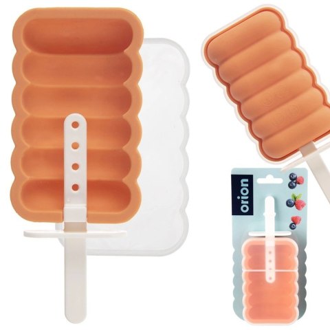 Grupa Orion Sp. z o.o. Forma do Lodów ORION z Pokrywką Pomarańczowa Patyczek do Zmywarki