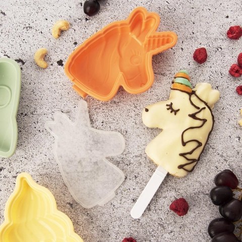 Grupa Orion Sp. z o.o. Forma do Lodów ORION Jednorożec Silikonowa z Pokrywką Patyczek do Zmywarki