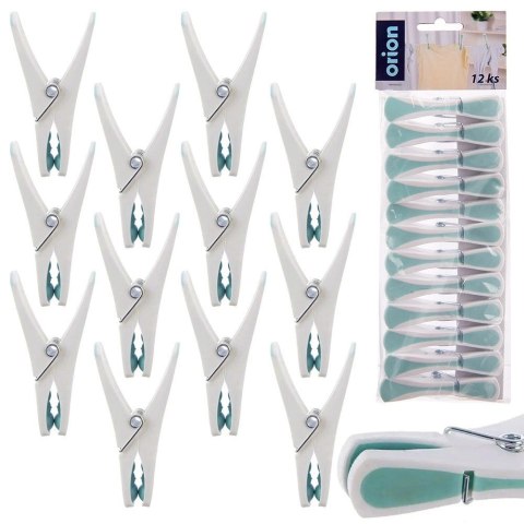 Grupa Orion Sp. z o.o. Klamerki na Pranie ORION Plastikowe 12 szt. Niebieskie Mocny Zatrzask