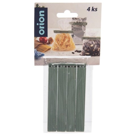 Grupa Orion Sp. z o.o. Klipsy do Torebek ORION 4 szt. Zielone 11 cm Tworzywo do Żywności