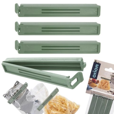 Grupa Orion Sp. z o.o. Klipsy do Torebek ORION 4 szt. Zielone 11 cm Tworzywo do Żywności