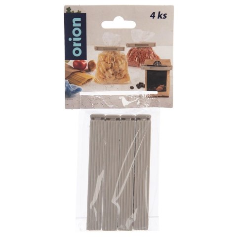 Grupa Orion Sp. z o.o. Klipsy do Torebek ORION 4 szt. Beżowe 11 cm Tworzywo Szczelne Wygodne