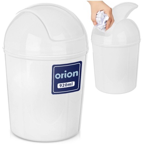 Grupa Orion Sp. z o.o. Kosz na Śmieci Łazienkowy Plastikowy Biały 920 ml ORION Wytrzymały