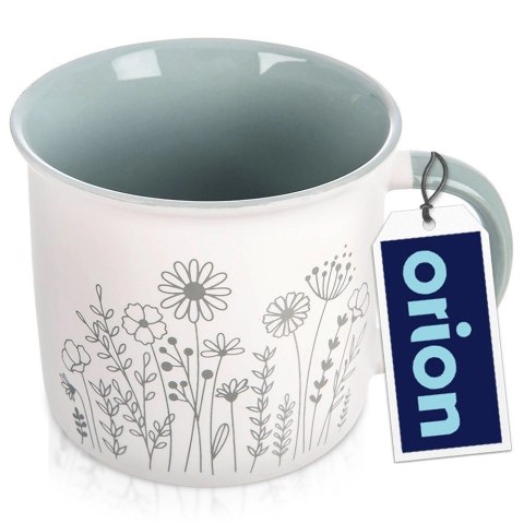 Grupa Orion Sp. z o.o. Kubek Porcelanowy 400 ml ORION Kwiaty Biały Solidny do Zmywarki