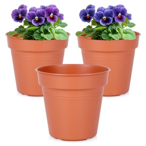 Grupa Orion Sp. z o.o. Zestaw Doniczek Okrągłych PROGARDEN 13 cm 3 szt. Ceglane Dekoracyjne