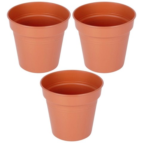 Grupa Orion Sp. z o.o. Zestaw Doniczek Okrągłych PROGARDEN 13 cm 3 szt. Ceglane Dekoracyjne