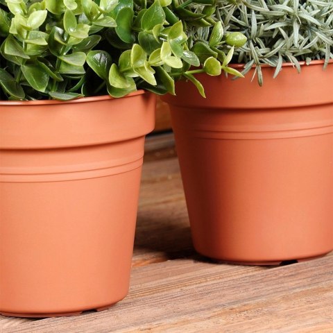 Grupa Orion Sp. z o.o. Zestaw Doniczek Okrągłych PROGARDEN 13 cm 3 szt. Ceglane Dekoracyjne