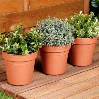 Grupa Orion Sp. z o.o. Zestaw Doniczek Okrągłych PROGARDEN 15 cm 3 szt. Ceglane Klasyczne