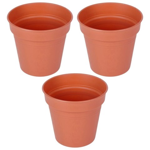 Grupa Orion Sp. z o.o. Zestaw Doniczek Okrągłych PROGARDEN 15 cm 3 szt. Ceglane Klasyczne