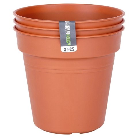 Grupa Orion Sp. z o.o. Zestaw Doniczek Okrągłych PROGARDEN 15 cm 3 szt. Ceglane Klasyczne