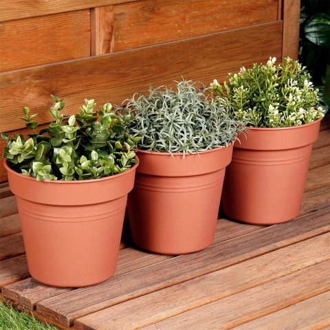 Grupa Orion Sp. z o.o. Zestaw Doniczek Okrągłych PROGARDEN 17 cm 3 szt. Ceglane Uniwersalne