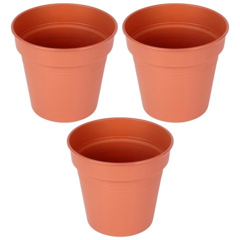 Grupa Orion Sp. z o.o. Zestaw Doniczek Okrągłych PROGARDEN 17 cm 3 szt. Ceglane Uniwersalne