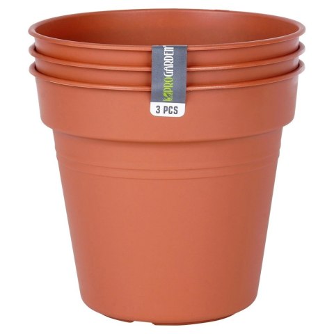 Grupa Orion Sp. z o.o. Zestaw Doniczek Okrągłych PROGARDEN 17 cm 3 szt. Ceglane Uniwersalne