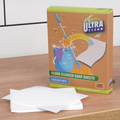 AM/63 Listki do Mycia Podłóg ULTRA CLEAN 12 szt. Rozpuszczalne Zapachowe