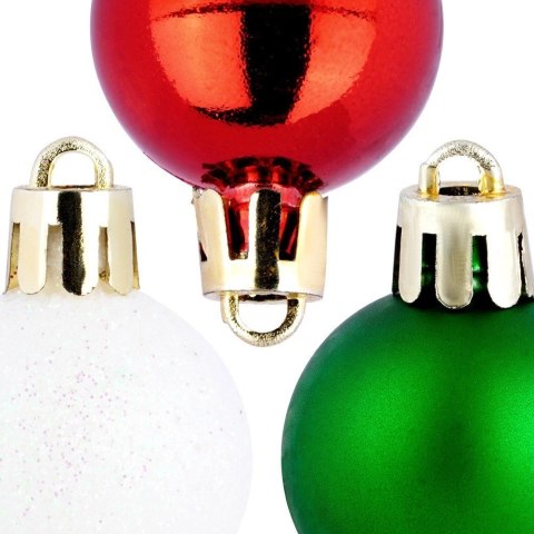 Grupa Orion Sp. z o.o. Bombki Choinkowe VILDE Czerwone Zielone Białe 3 cm Zestaw 24 szt.