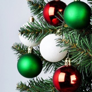 Grupa Orion Sp. z o.o. Bombki Choinkowe VILDE Czerwone Zielone Białe 5 cm Zestaw 16 szt.