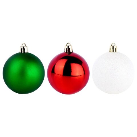 Grupa Orion Sp. z o.o. Bombki Choinkowe VILDE Czerwone Zielone Białe 6 cm Zestaw 12 szt.