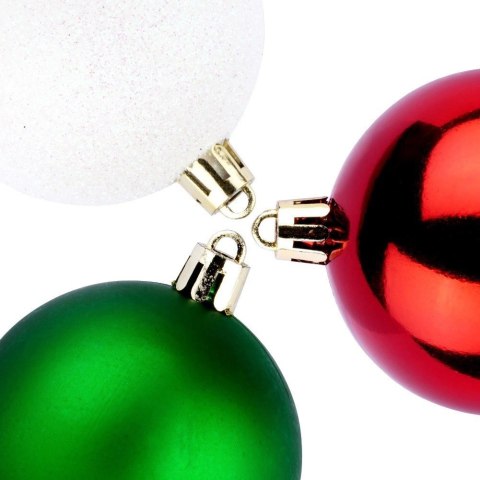 Grupa Orion Sp. z o.o. Bombki Choinkowe VILDE Czerwone Zielone Białe 6 cm Zestaw 12 szt.