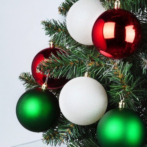 Grupa Orion Sp. z o.o. Bombki Choinkowe VILDE Czerwone Zielone Białe 8 cm Zestaw 6 szt.