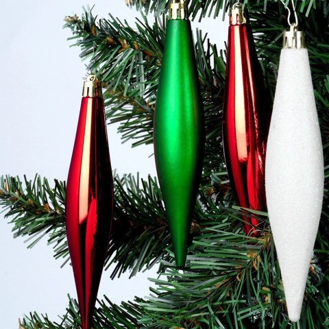 Grupa Orion Sp. z o.o. Bombki Choinkowe VILDE Sople Czerwone Zielone Białe 15 cm 4 szt.