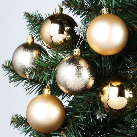 Grupa Orion Sp. z o.o. Bombki Choinkowe VILDE Złote 6 cm 9 szt. Błyszczące Matowe Strukturalne