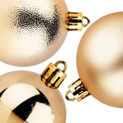 Grupa Orion Sp. z o.o. Bombki Choinkowe VILDE Złote 6 cm 9 szt. Błyszczące Matowe Strukturalne