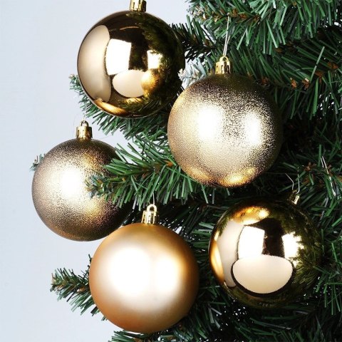 Grupa Orion Sp. z o.o. Bombki Choinkowe VILDE Złote 8 cm 5 szt. Nietłukące Błyszczące Struktura