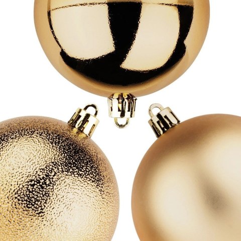 Grupa Orion Sp. z o.o. Bombki Choinkowe VILDE Złote 8 cm 5 szt. Nietłukące Błyszczące Struktura