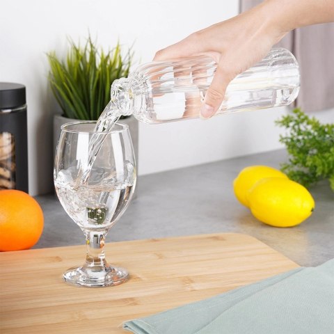 Grupa Orion Sp. z o.o. Butelka na Wodę VILDE Szklana 500 ml Zakrętka Bambus Borokrzem