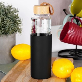 Grupa Orion Sp. z o.o. Butelka na Wodę VILDE Szklana 500 ml Silikonowy Pokrowiec Czarny
