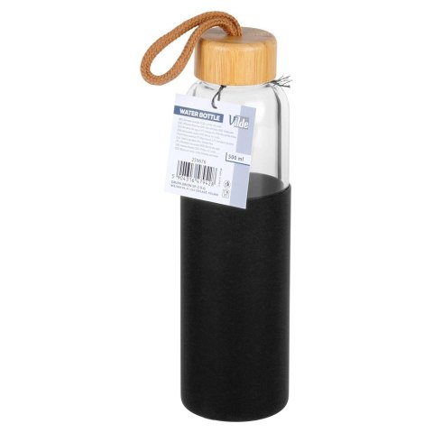 Grupa Orion Sp. z o.o. Butelka na Wodę VILDE Szklana 500 ml Silikonowy Pokrowiec Czarny