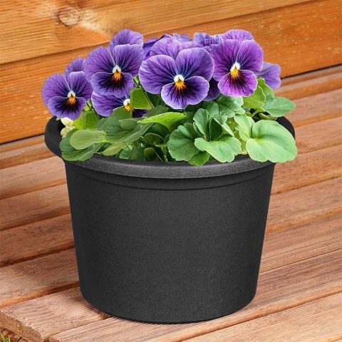 Grupa Orion Sp. z o.o. Doniczka Ogrodowa Okrągła VILDE 20 cm Czarna Odporna na Pogodę