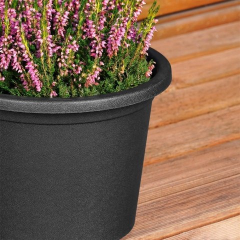 Grupa Orion Sp. z o.o. Doniczka Ogrodowa Okrągła VILDE 20 cm Czarna Odporna na Pogodę