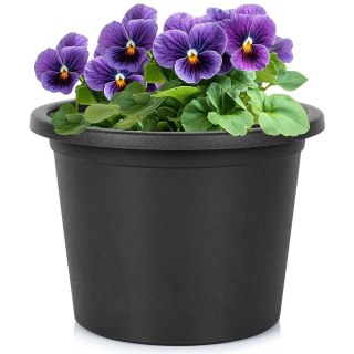 Grupa Orion Sp. z o.o. Doniczka Ogrodowa Okrągła VILDE 23 cm Czarna Lekka Trwała na Taras i Balkon