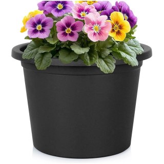 Grupa Orion Sp. z o.o. Doniczka Ogrodowa Okrągła VILDE 27,5 cm Czarna Odporna na Pogodę