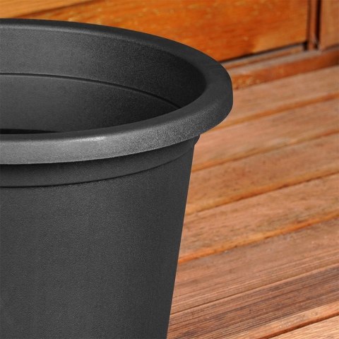 Grupa Orion Sp. z o.o. Doniczka Ogrodowa Okrągła VILDE 27,5 cm Czarna Odporna na Pogodę