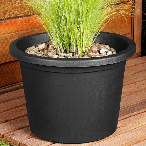 Grupa Orion Sp. z o.o. Doniczka Ogrodowa Okrągła VILDE 34 cm Czarna Elegancka i Solidna