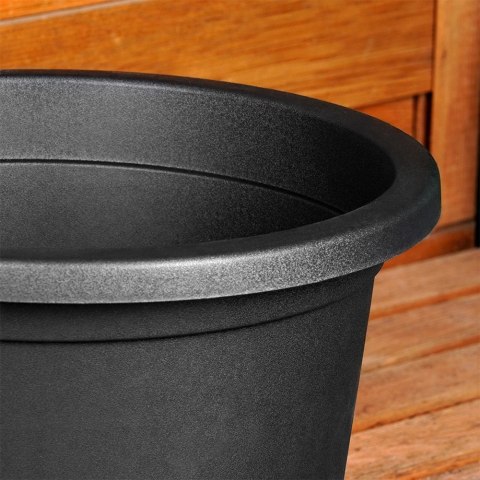 Grupa Orion Sp. z o.o. Doniczka Ogrodowa Okrągła VILDE 34 cm Czarna Elegancka i Solidna