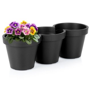 Grupa Orion Sp. z o.o. Doniczka Ogrodowa Potrójna VILDE 39,5 cm Czarna na Zioła i Kwiaty
