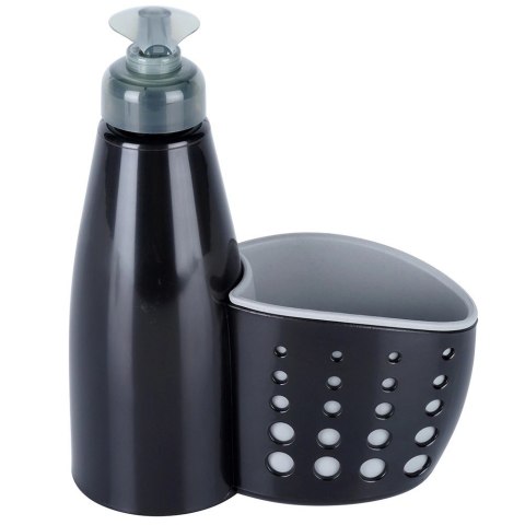 Grupa Orion Sp. z o.o. Dozownik do Naczyń VILDE 370 ml z Pojemnikiem na Gąbkę Czarny Praktyczny