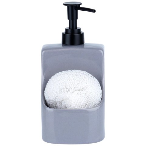 Grupa Orion Sp. z o.o. Dozownik do Naczyń Ceramiczny VILDE 400 ml z Gąbką, Szary Błyszczący Połysk