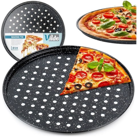 Grupa Orion Sp. z o.o. Forma do Pizzy VILDE Granitowa Perforowana Dno 28 cm Chrupiący Spód