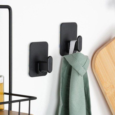 Grupa Orion Sp. z o.o. Haczyk Wieszak VILDE Samoprzylepny 2 szt. Czarny Taśma 3M Kuchnia