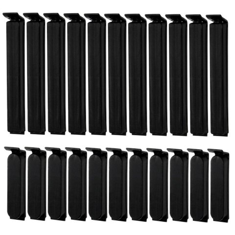 Grupa Orion Sp. z o.o. Klipsy do Torebek VILDE 22 szt. Czarny 2 Rozmiary Tworzywo Szczelne