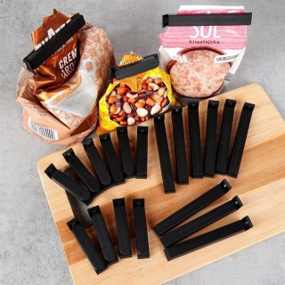 Grupa Orion Sp. z o.o. Klipsy do Torebek VILDE 22 szt. Czarny 2 Rozmiary Tworzywo Szczelne