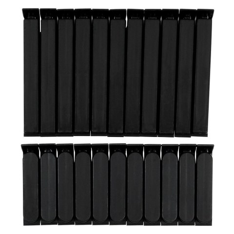 Grupa Orion Sp. z o.o. Klipsy do Torebek VILDE 22 szt. Czarny 2 Rozmiary Tworzywo Szczelne