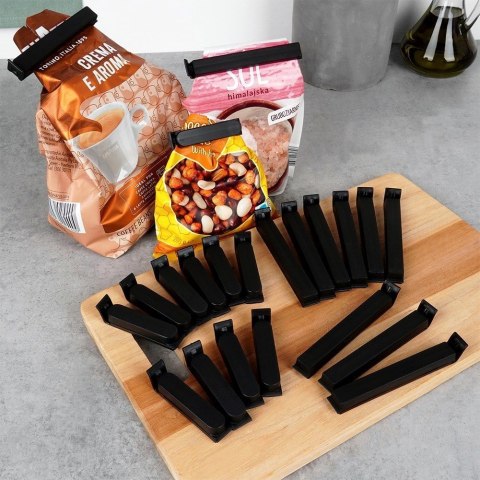 Grupa Orion Sp. z o.o. Klipsy do Torebek VILDE 22 szt. Czarny 2 Rozmiary Tworzywo Szczelne