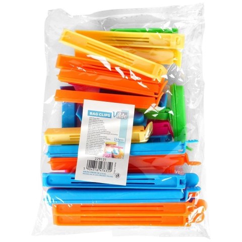 Grupa Orion Sp. z o.o. Klipsy do Torebek VILDE 32 szt. 4 Rozmiary Mix Kolorów Świeżość