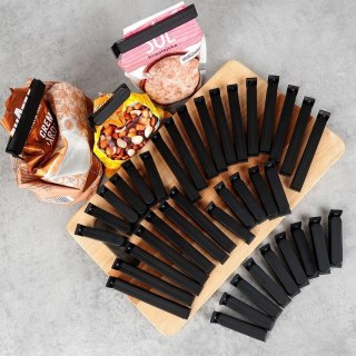 Grupa Orion Sp. z o.o. Klipsy do Torebek VILDE 40 szt. 2 Rozmiary Czarny Szczelne Duży Zestaw