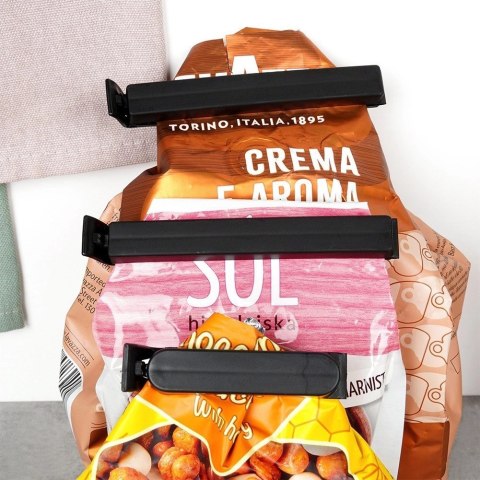 Grupa Orion Sp. z o.o. Klipsy do Torebek VILDE 40 szt. 2 Rozmiary Czarny Szczelne Duży Zestaw